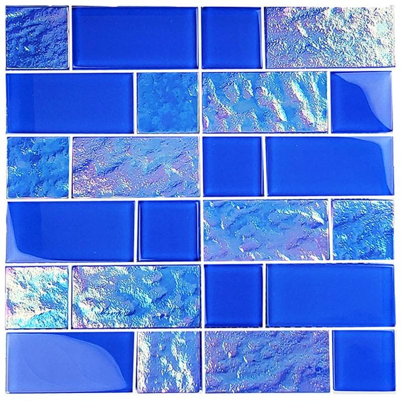 Twilight Royal Blue Mixed Glass Mosaic 12"x12" Pool Tile - Image 1