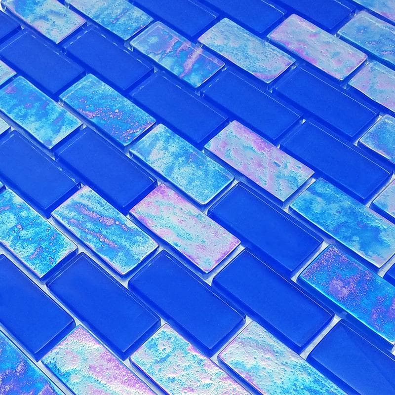 Twilight Royal Blue 1x2 Glass Mosaic 12"x12" Pool Tile - Image 3