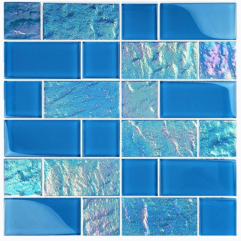 Twilight Azure Mixed Glass Mosaic 12"x12" Pool Tile - Image 1