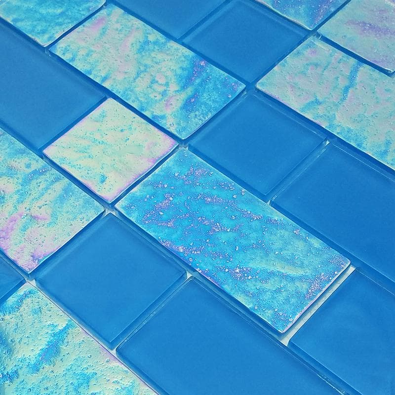 Twilight Azure Mixed Glass Mosaic 12"x12" Pool Tile - Image 2
