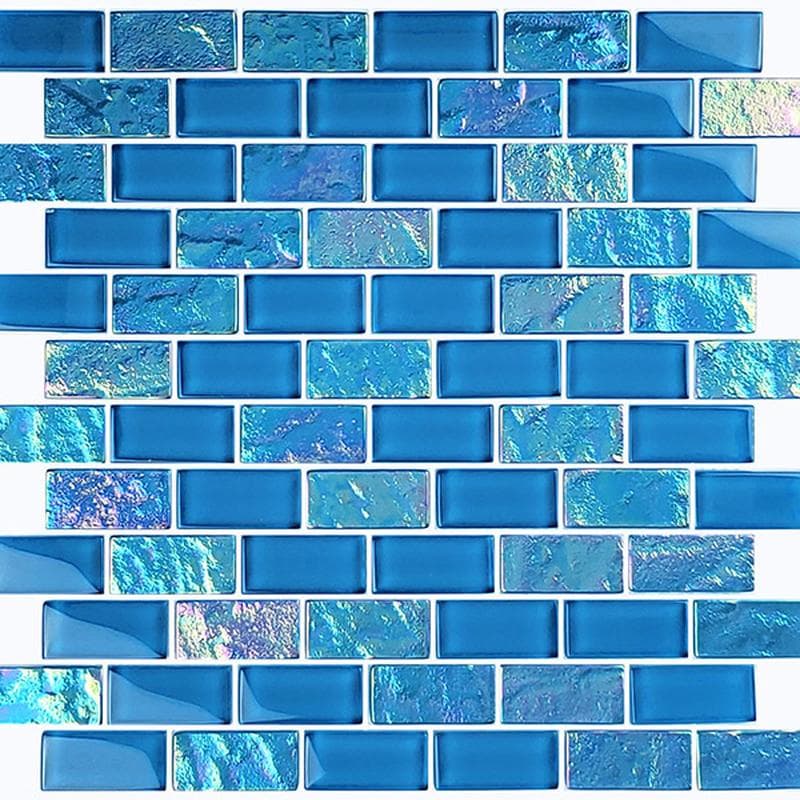Twilight Azure 1x2 Glass Mosaic 12"x12" Pool Tile - Image 2