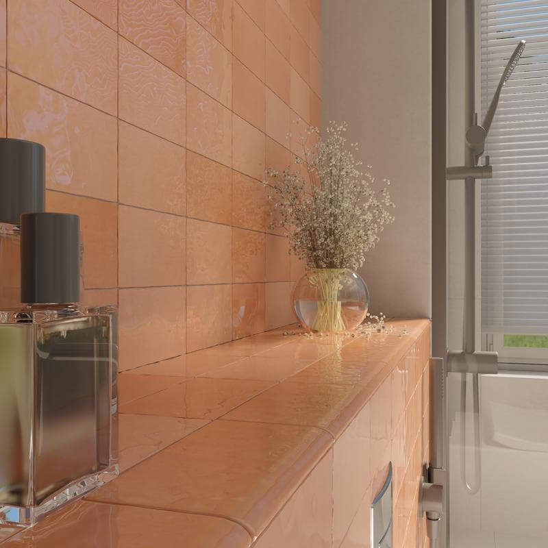 St Tropez Coral 2.5x5 Bullnose - Image 6