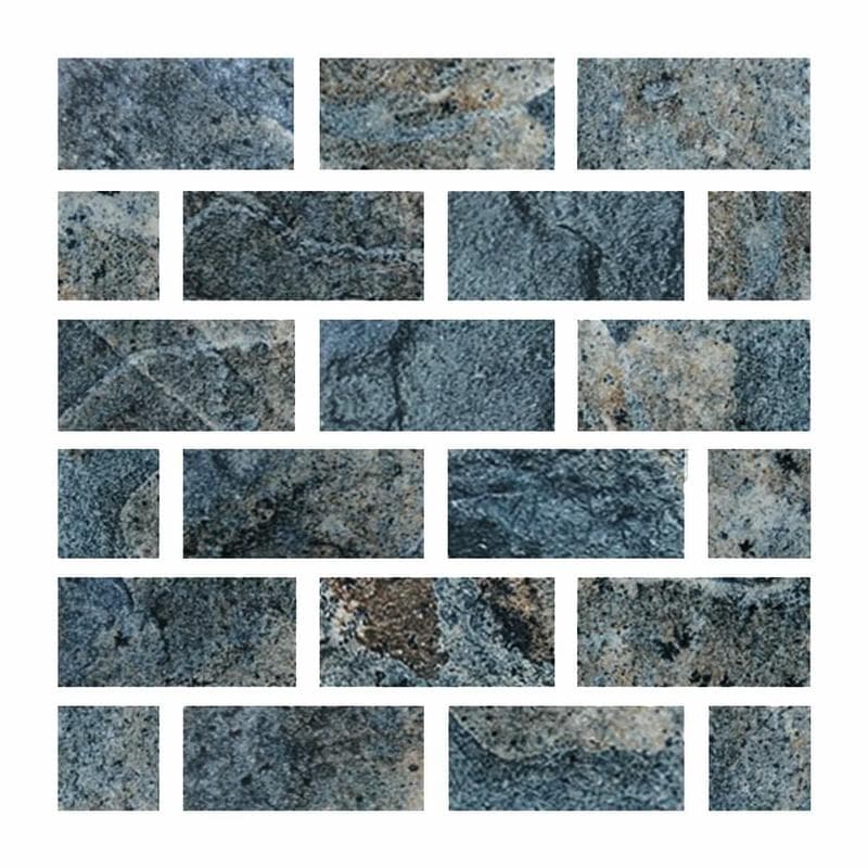 Aquabella Italian Slate San Marino 1x2 Porcelain Mosaic 12"x12" Pool Tile (IS-1234) - Image 1