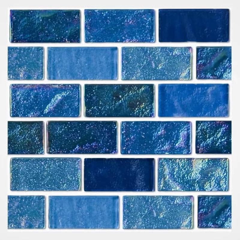 Aquabella Aurora Borealis Mystic 1x2 Glass Mosaic 12"x12" Pool Tile (AB-1212) - Image 1