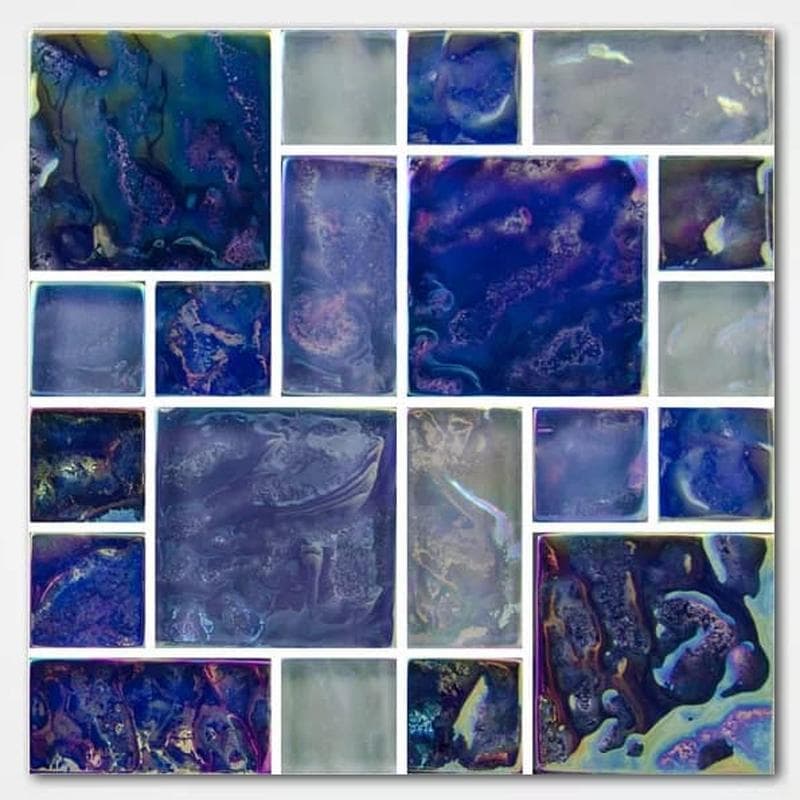 Aquabella Shimmer Bermuda Block Random Glass Mosaic 12"x12" Pool Tile (SH-891) - Image 1