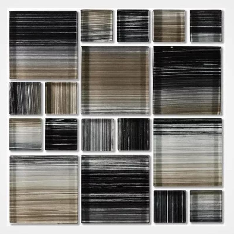 Aquabella Monet Stormy Block Random Glass Mosaic 12"x12" Pool Tile (MS-885) - Image 1