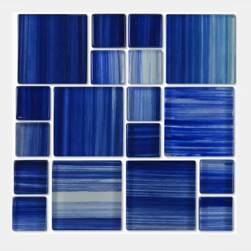 Aquabella Monet Paradise Block Random Glass Mosaic 12"x12" Pool Tile (MS-884) - Image 1