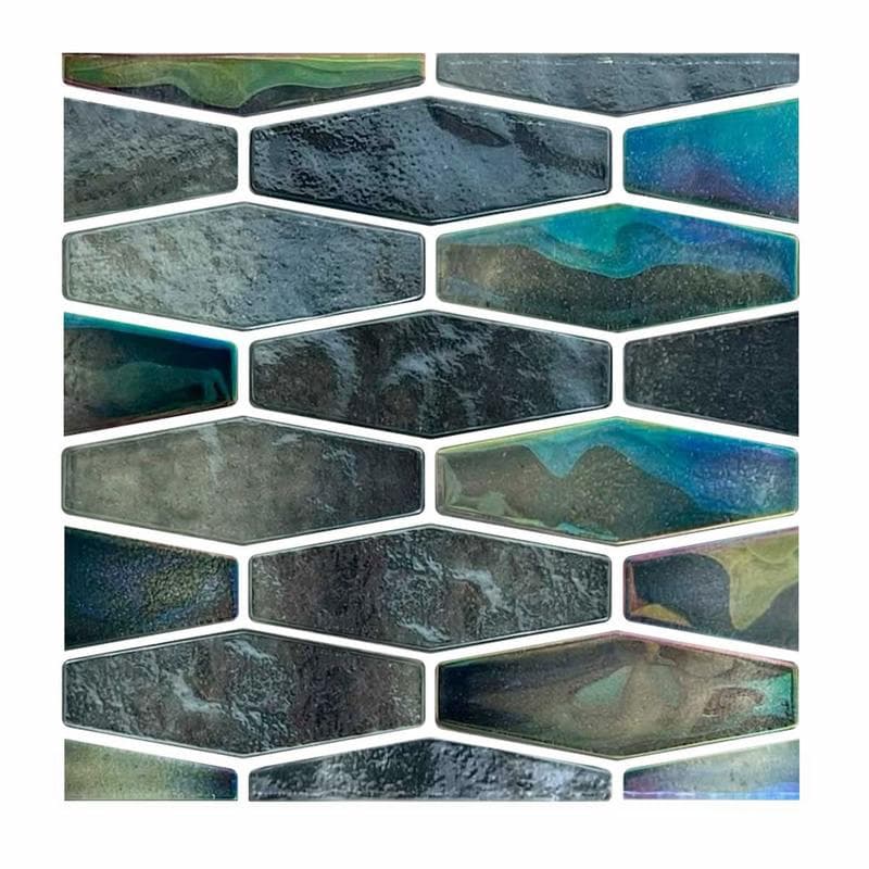 Aquabella Aloha Kona Border Hex Glass Mosaic 12"x12" Pool Tile - Image 1
