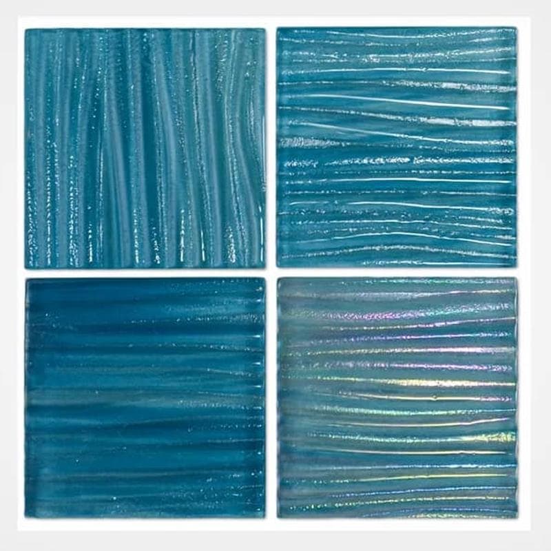Aquabella Tidal Wave Swell 3x3 Glass Mosaic 12"x12" Pool Tile (TW-3392) - Image 1
