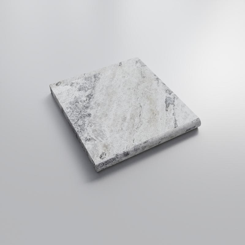 Silver Travertine 3cm Bullnose Pool Coping 12x12 - Image 2