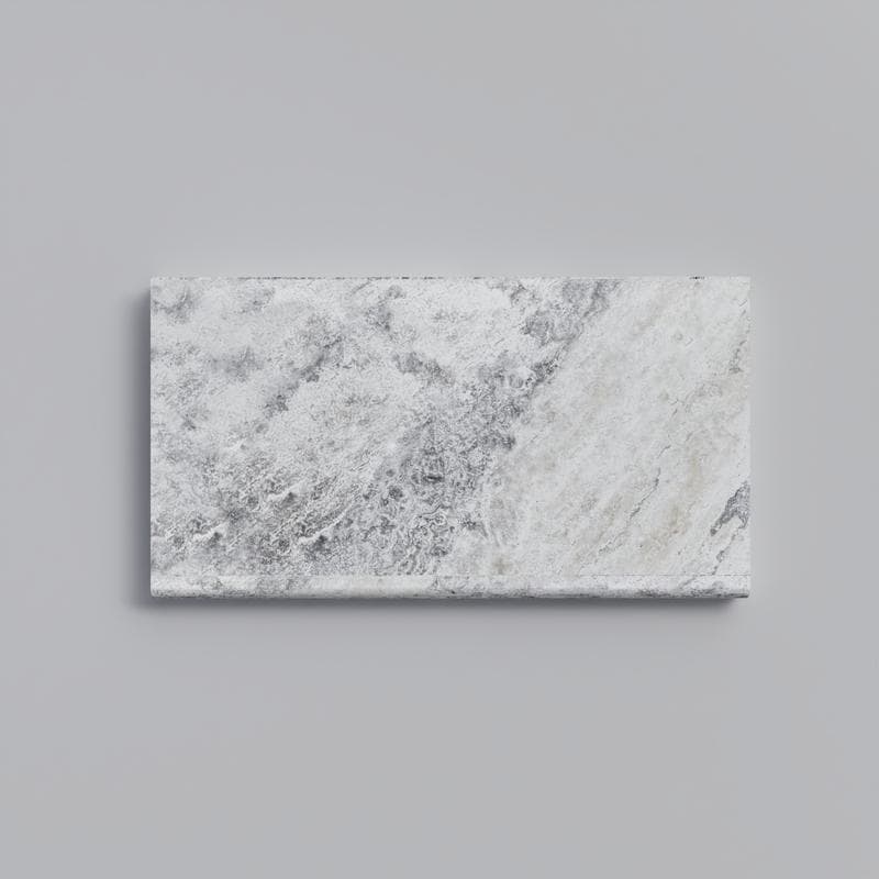 Silver Travertine 3cm Bullnose Pool Coping 12x24 - Image 1