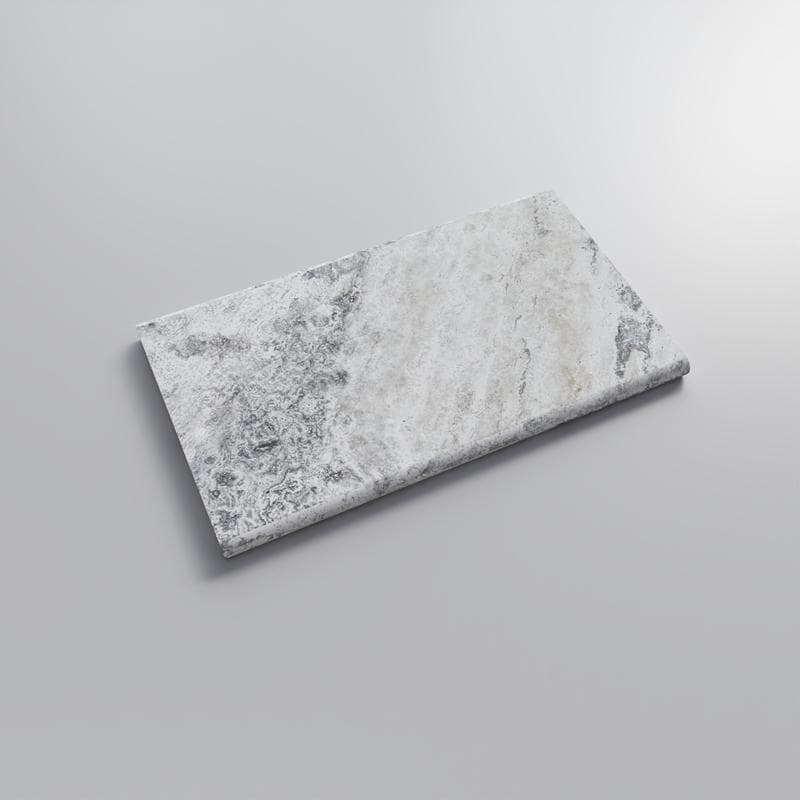 Silver Travertine 3cm Double Bullnose Pool Coping 12x24 - Image 3