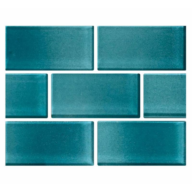 Aquabella Riviera Aqua Levanto 2x4 Glass Mosaic 12"x12" Pool Tile (RV-2433) - Image 1