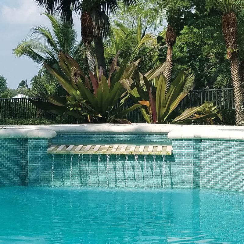 Galaxy Aquamarine 1x2 Glass Mosaic 12"x12" Pool Tile - Image 4