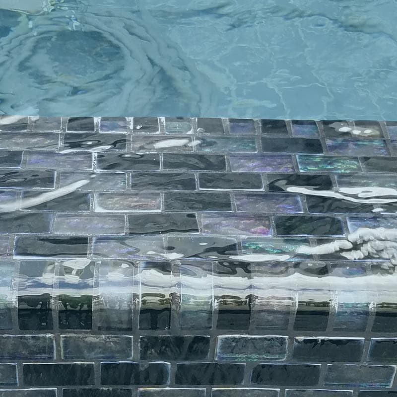 Galaxy Slate Blend 1x2 Glass Mosaic 12"x12" Pool Tile - Image 8