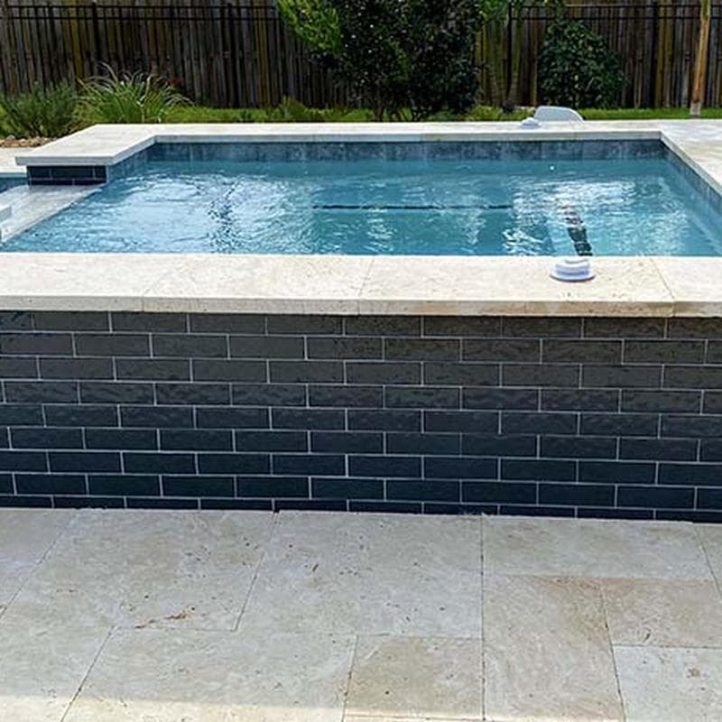 Moonscape Black 2x6 Glass Mosaic 12"x12" Pool Tile - Image 5