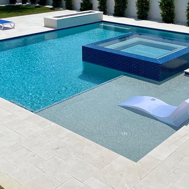 Moonscape Trim Blue Glass Bullnose Pool Tile (Covering 1 Linear Foot) - Image 2