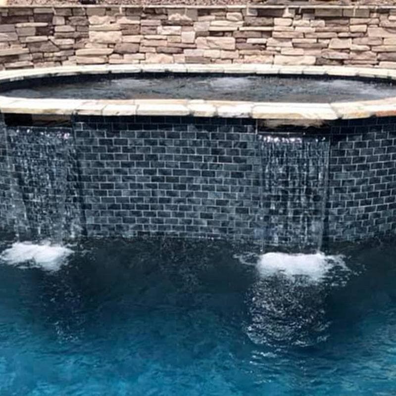 Subway Stratus Gray 2x4 Glass Mosaic 12"x12" Pool Tile - Image 3