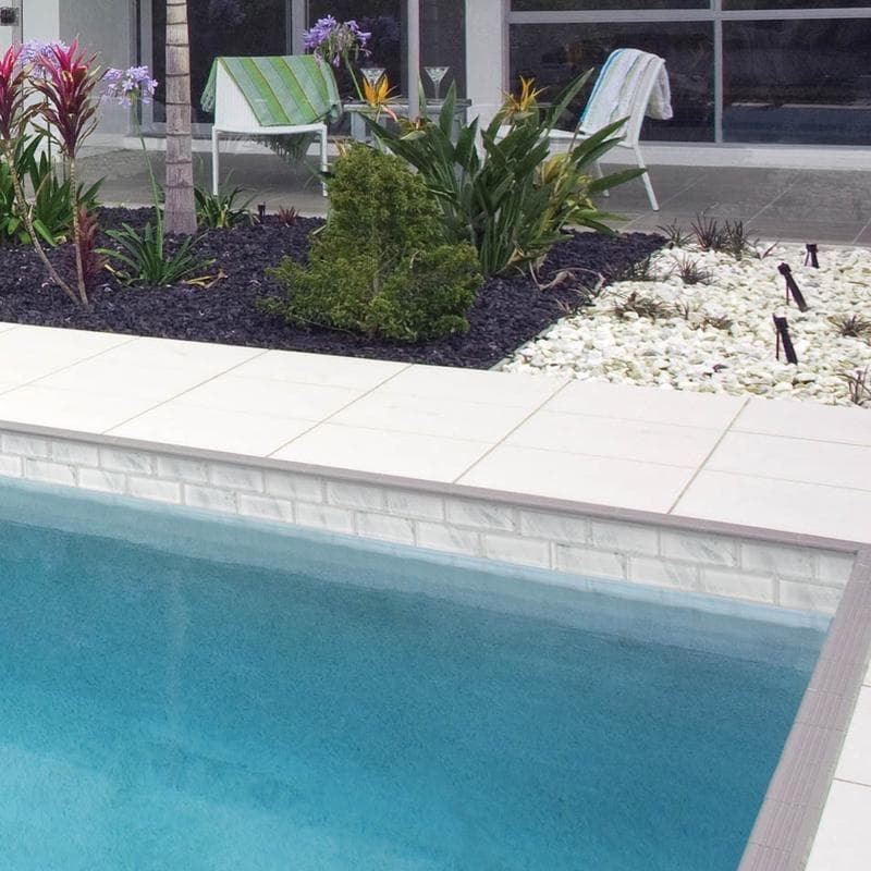 Subway Stratus White 2x4 Glass Mosaic 12"x12" Pool Tile - Image 5