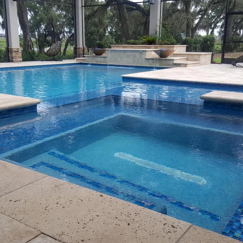 Twilight Azure 1x2 Glass Mosaic 12"x12" Pool Tile - Image 4