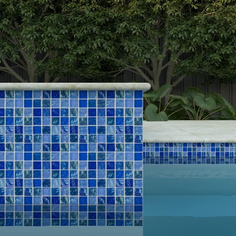 Aquabella Aurora Borealis Crystal 1x1 Glass Mosaic 12"x12" Pool Tile (AB-1110) - Image 9