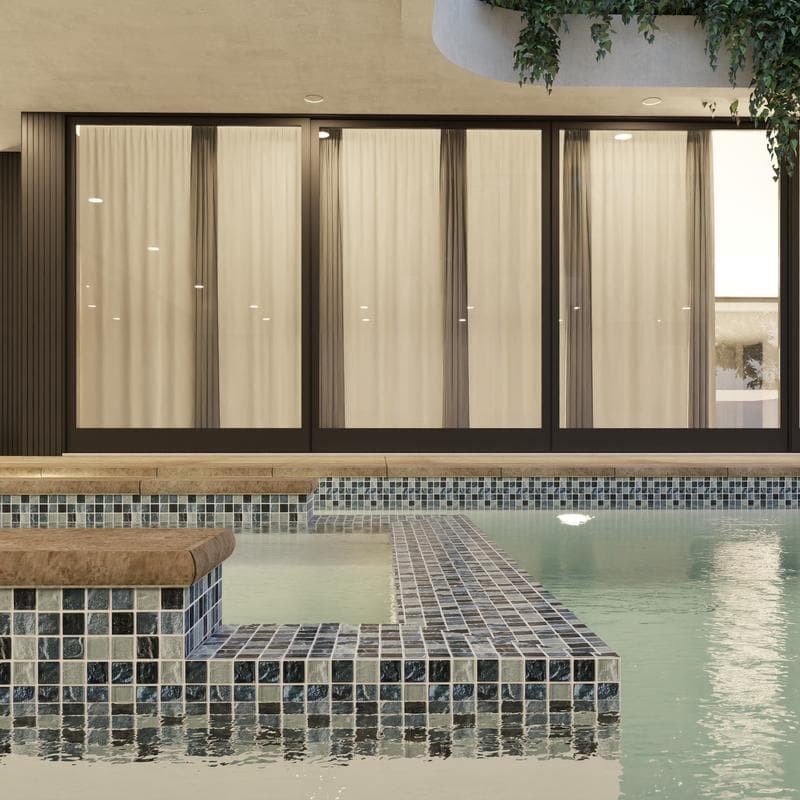 Aquabella Aurora Borealis Magic 1x1 Glass Mosaic 12"x12" Pool Tile (AB-1113) - Image 17