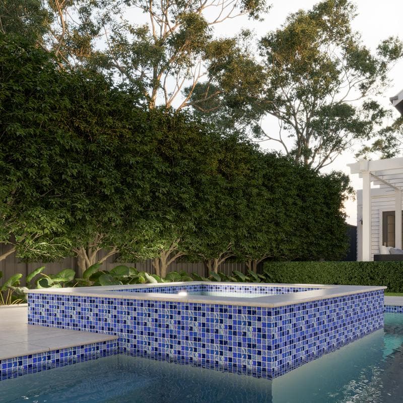 Aquabella Night Life Galant 1x1 Glass Mosaic 12"x12" Pool Tile (NL-1132) - Image 13