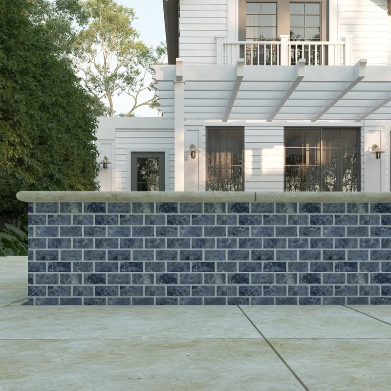 Aquabella Gemstones Lapis 1x2 Porcelain Mosaic 12"x12" Pool Tile - Image 8