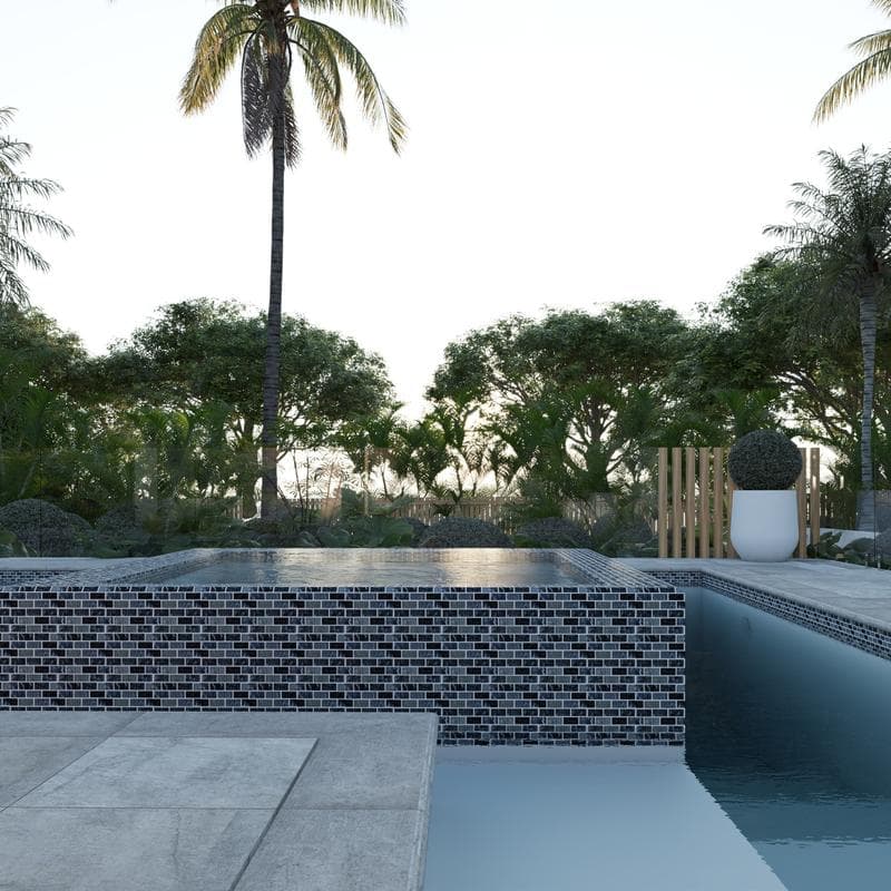 Aquabella Aurora Borealis Magic 1x2 Glass Mosaic 12"x12" Pool Tile (AB-1213) - Image 4