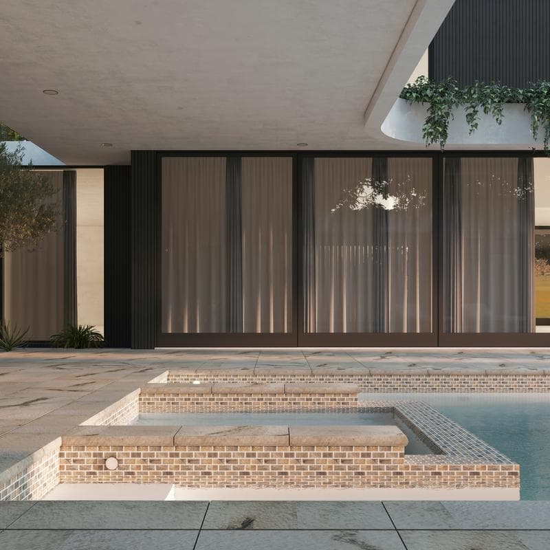 Aquabella Italian Slate Milan 1x2 Porcelain Mosaic 12"x12" Pool Tile (IS-1235) - Image 4