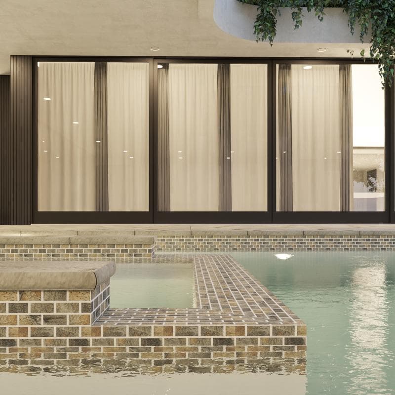 Aquabella Italian Slate Milan 1x2 Porcelain Mosaic 12"x12" Pool Tile (IS-1235) - Image 14