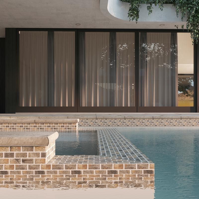 Aquabella Italian Slate Milan 1x2 Porcelain Mosaic 12"x12" Pool Tile (IS-1235) - Image 7