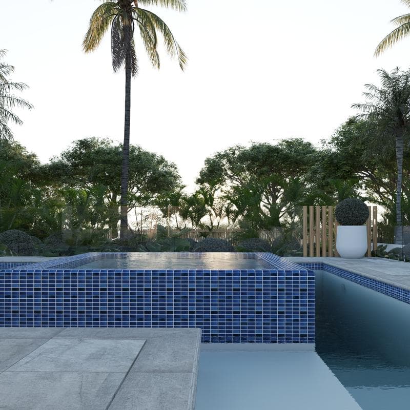 Aquabella London Victoria 1x2 Glass Mosaic 12"x12" Pool Tile (LS-1277) - Image 4