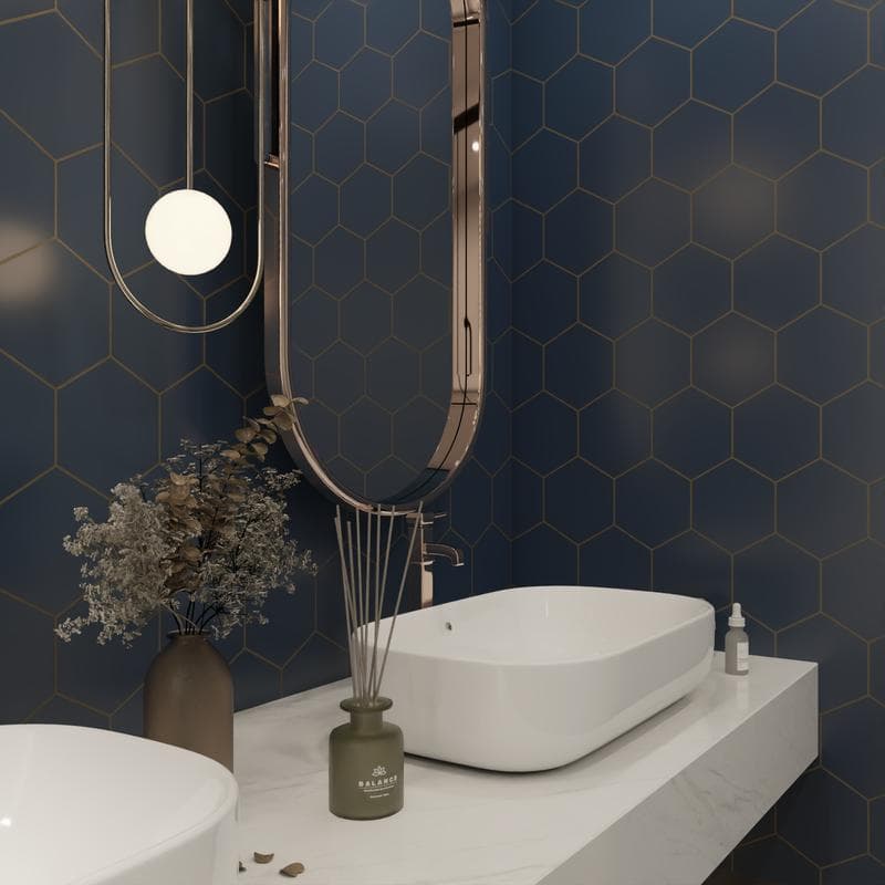 Block Hexagon Azul Matte 5x6 - Image 8