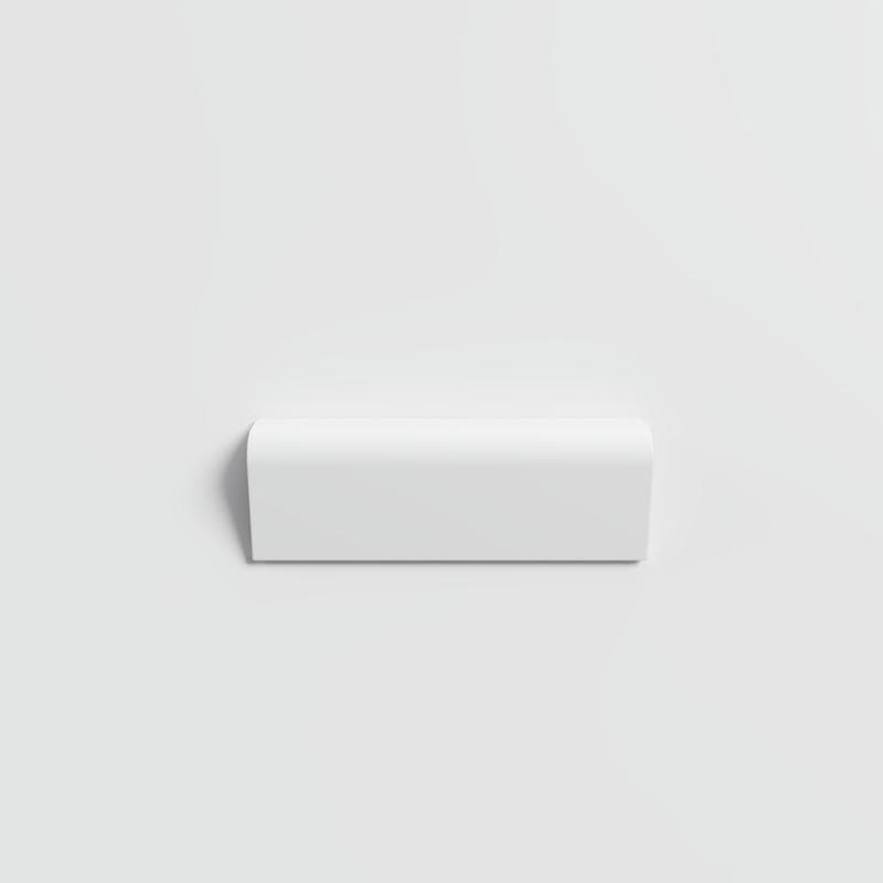 Color Collection Matte White Ice 2x6 RAD Bullnose - Image 1