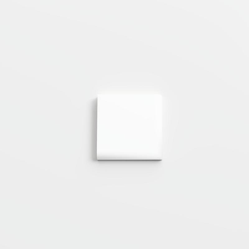 Color Collection Bright White Ice 2x2 Single Bullnose Corner - Image 1