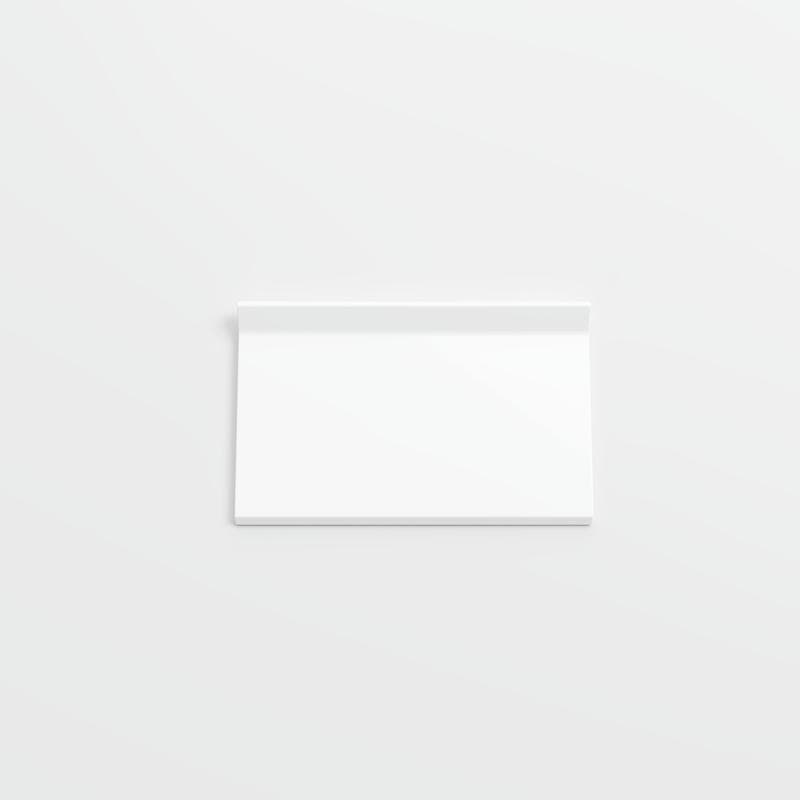 Color Collection Bright White Ice 3 3/4 x 6 Cove - Flat Top - Image 1