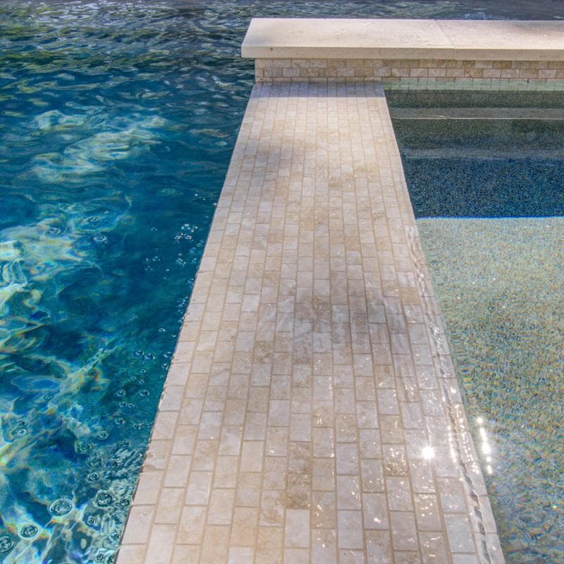 Aquabella Monticello Avorio 6x6 Porcelain Bullnose Pool Tile - Image 2