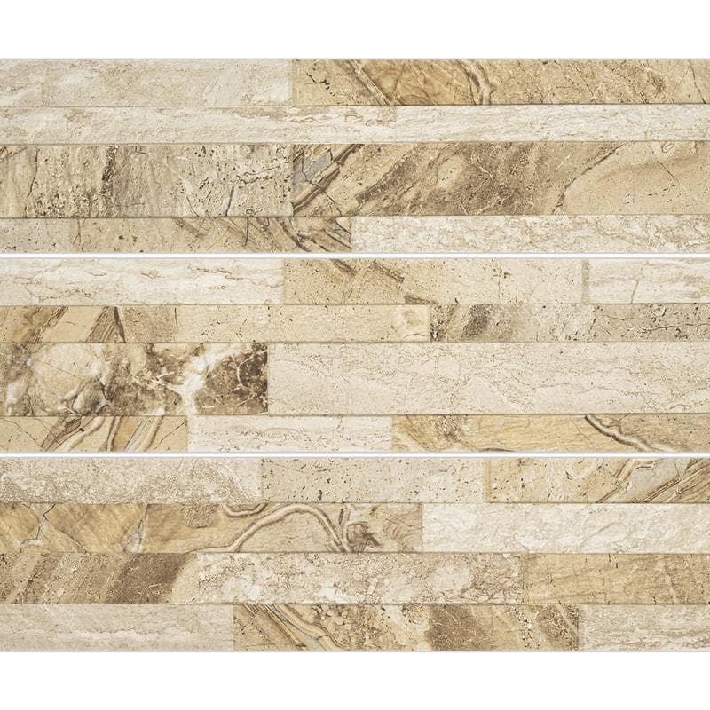 Aquabella Petra Beige 6x24 Porcelain 12"x12" Pool Tile - Image 2