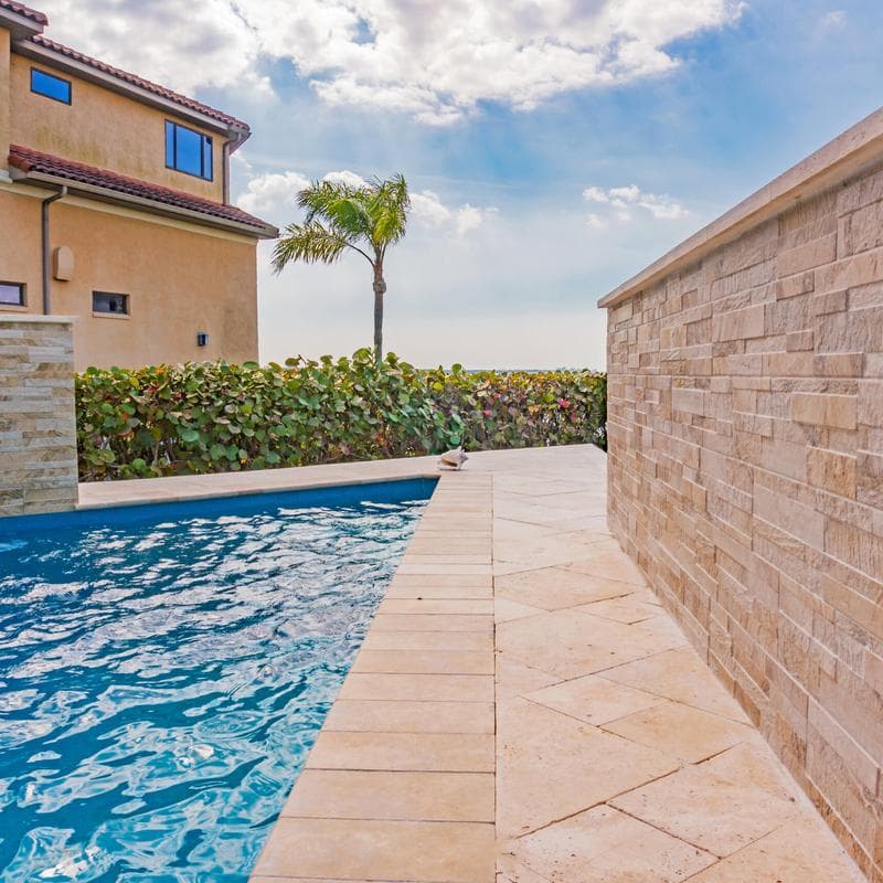 Aquabella Petra Beige 6x24 Porcelain 12"x12" Pool Tile - Image 3