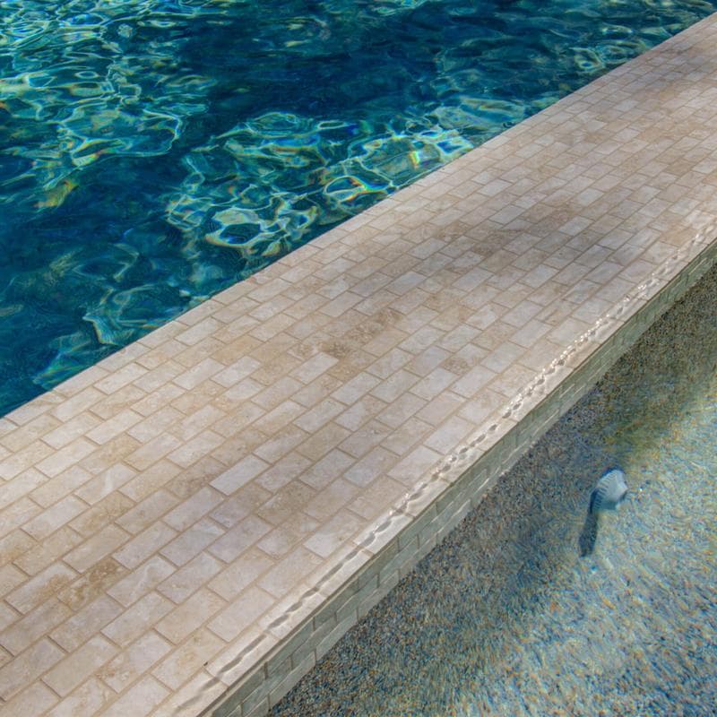 Aquabella Petra Beige 6x24 Porcelain 12"x12" Pool Tile - Image 16