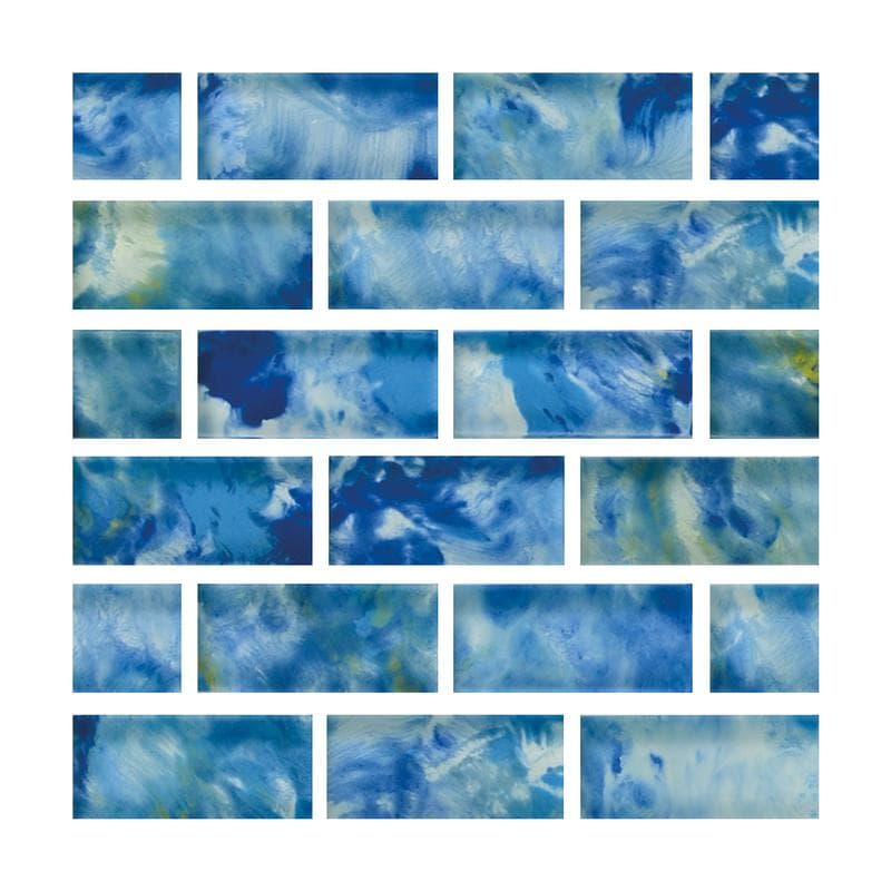 Aquabella Espania Alicante 1x2 Glass Mosaic 12"x12" Pool Tile - Image 1