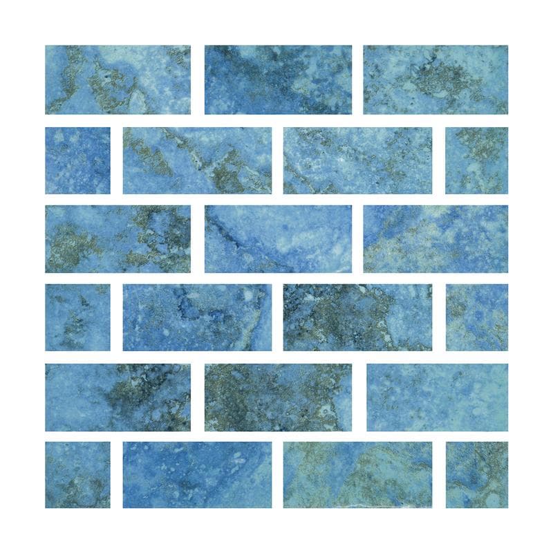 Aquabella Monticello Villanova 1x2 Porcelain Mosaic 12"x12" Pool Tile - Image 1