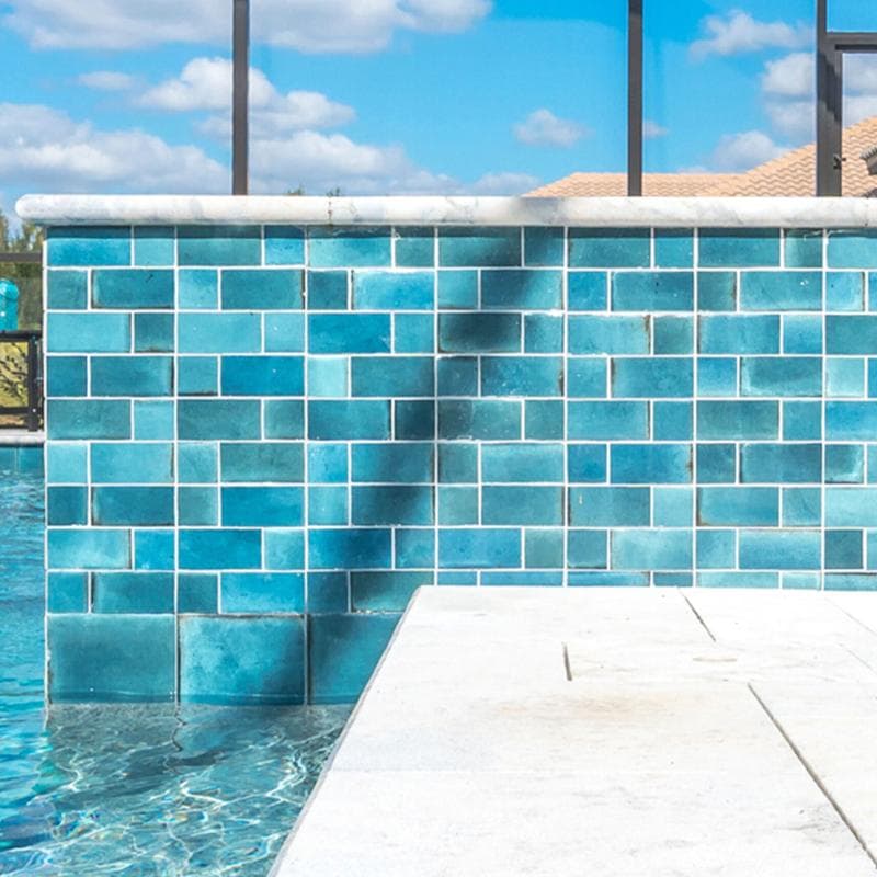 Aquabella Beachfront Santa Monica Blen 2x2 Porcelain Mosaic 12"x12" Pool Tile - Image 6