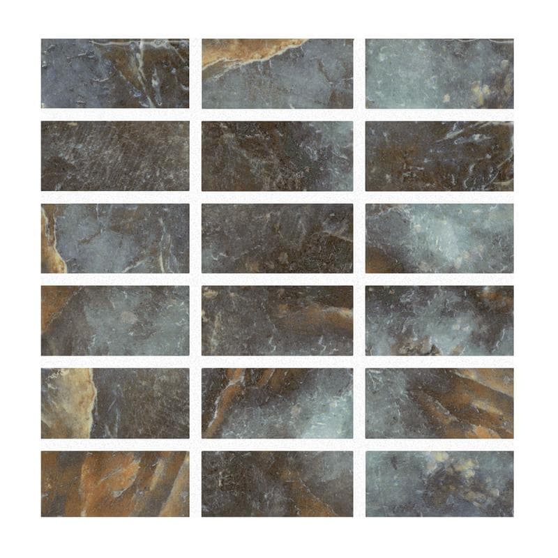 Aquabella Himalaya Nepal 1x2 Porcelain Mosaic 12"x12" Pool Tile - Image 1