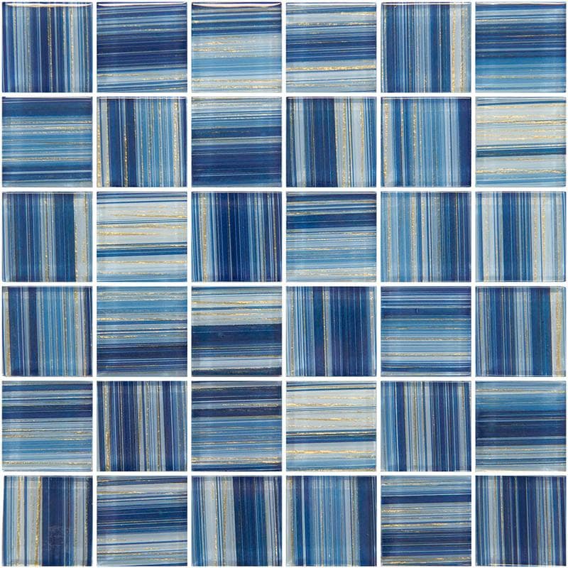 Renaissance Royal Gold 2x2 Glass Mosaic 12"x12" Pool Tile - Image 1