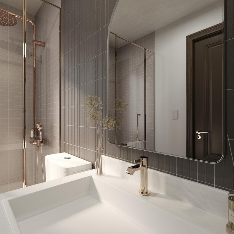 CC Porcelain Taupe Stacked 12x12 Mosaic - Image 8
