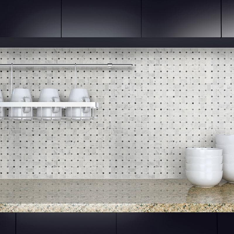 MSI Carrara White Basketweave Honed - Image 4