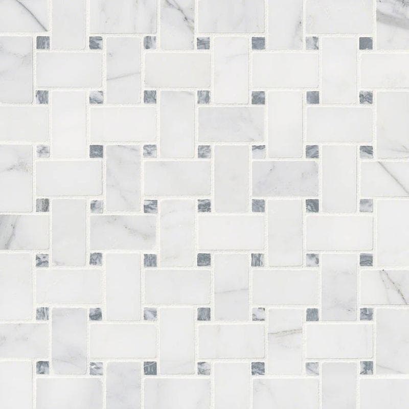 MSI Calacatta Cressa Basketweave Mosaic - Image 1