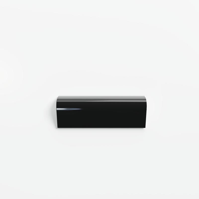 Color Collection Bright Black 2x6 RAD Bullnose - Image 1